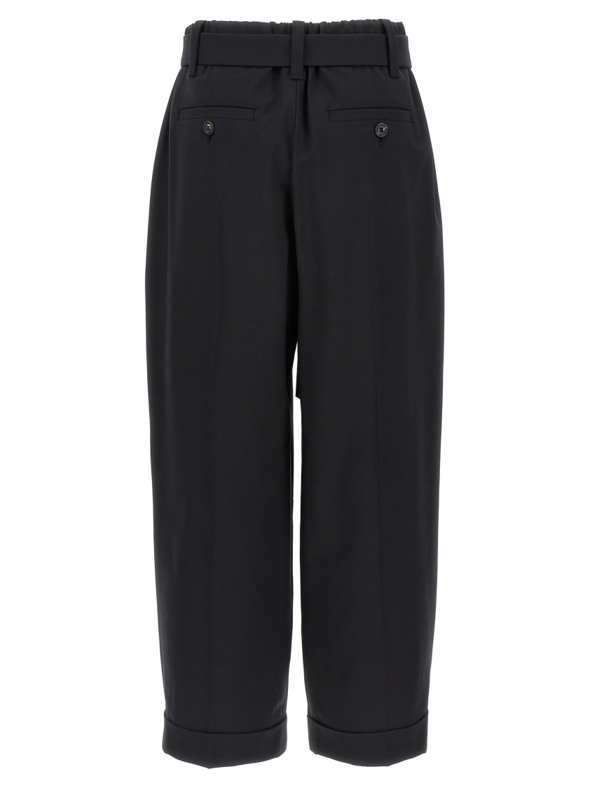 Brunello Cucinelli Pleated Belted Trousers In Black