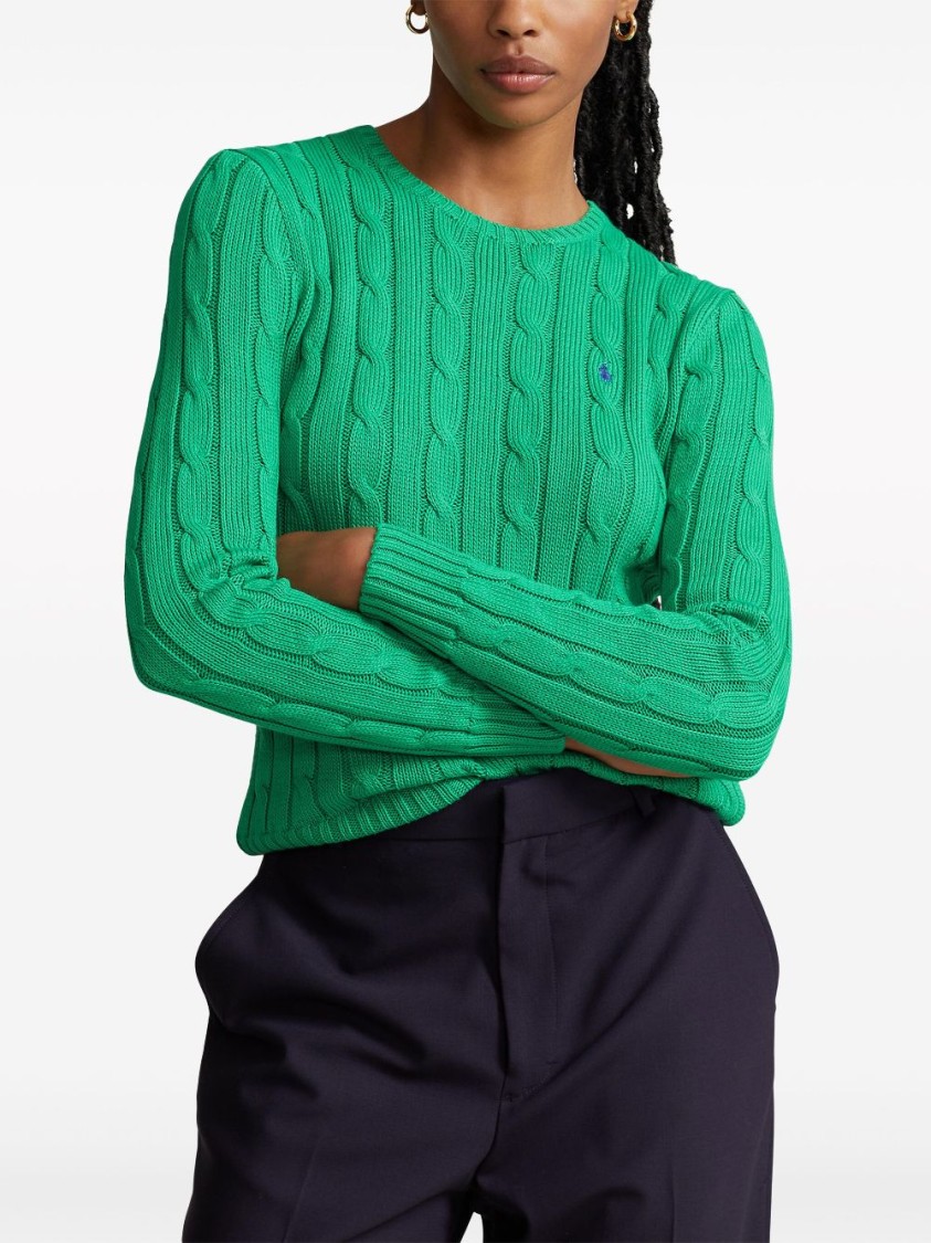 Shop Polo Ralph Lauren Interwoven Pattern Crew Neck Top