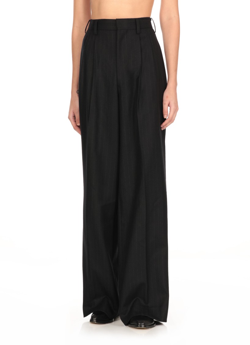 Junya Watanabe Elegant Women's Wool Trousers For Fw24 In Black
