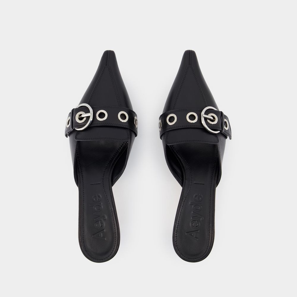 Shop Aeyde Aeydē Danielle Sandals - Leather - Black