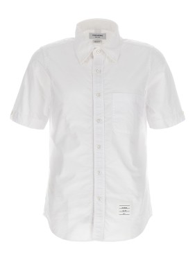 オールインワン・サロペット Thom Browne Oxford Cotton Midi Dress With Fringed Collar Thom Browne Oxford Cotton Dress With Fringed Collar | THE LIST