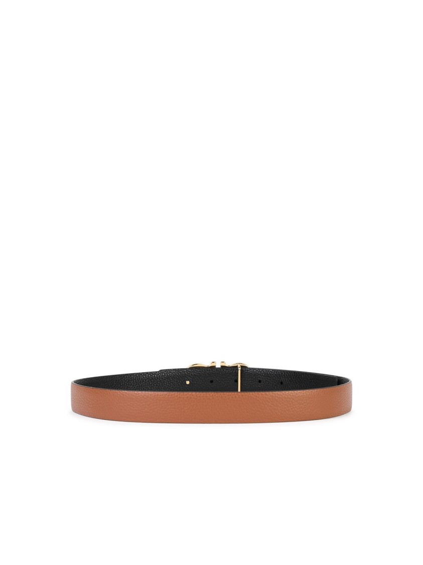 Ferragamo Leather Belt Adjustable Gold-tone Buckle
