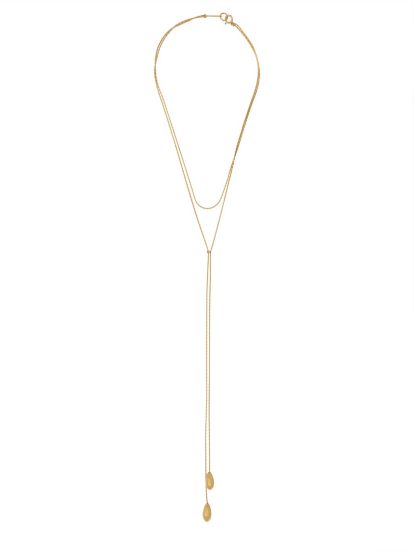 Isabel Marant Long Necklace Layered Teardrop Pendants In Gold