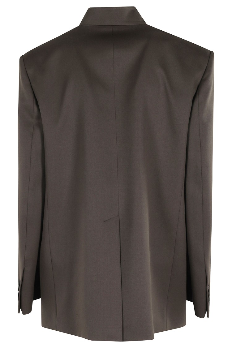 Attico The Oversized Brown Jacket With Korean Collar In Brown