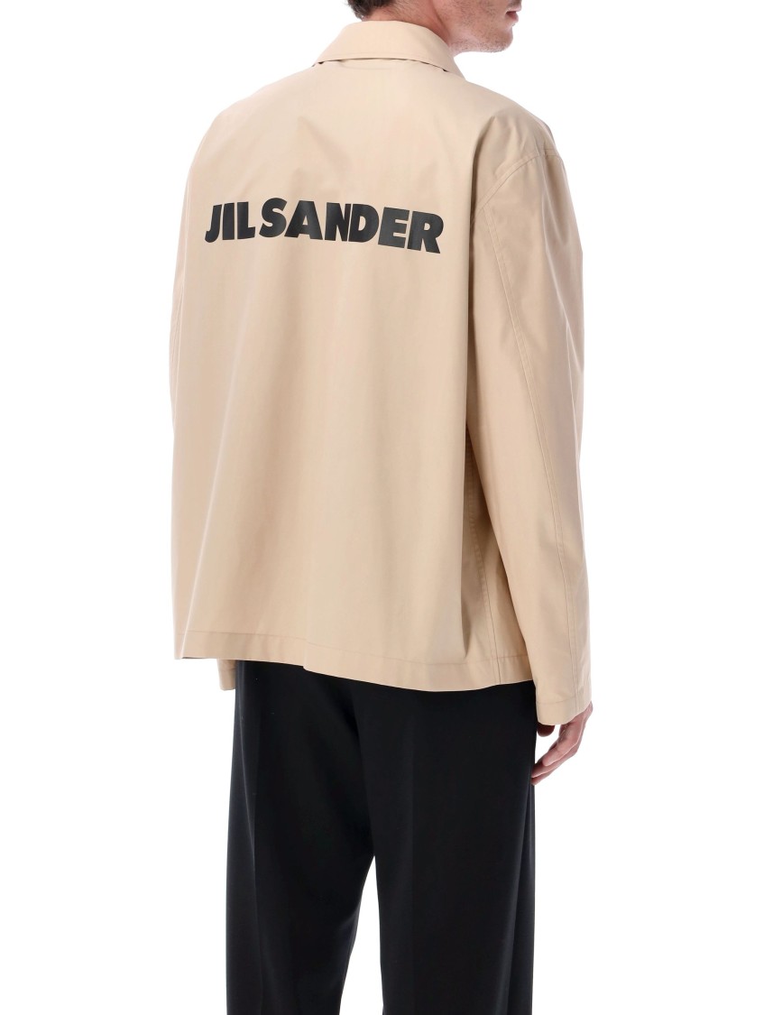 Jil Sander Relaxed Fit Logo Jacket In Dark Sand In Neutral
