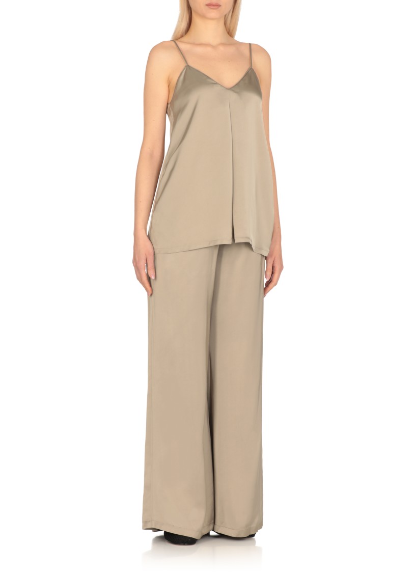 Fabiana Filippi Brown Viscose Top In Neutrals