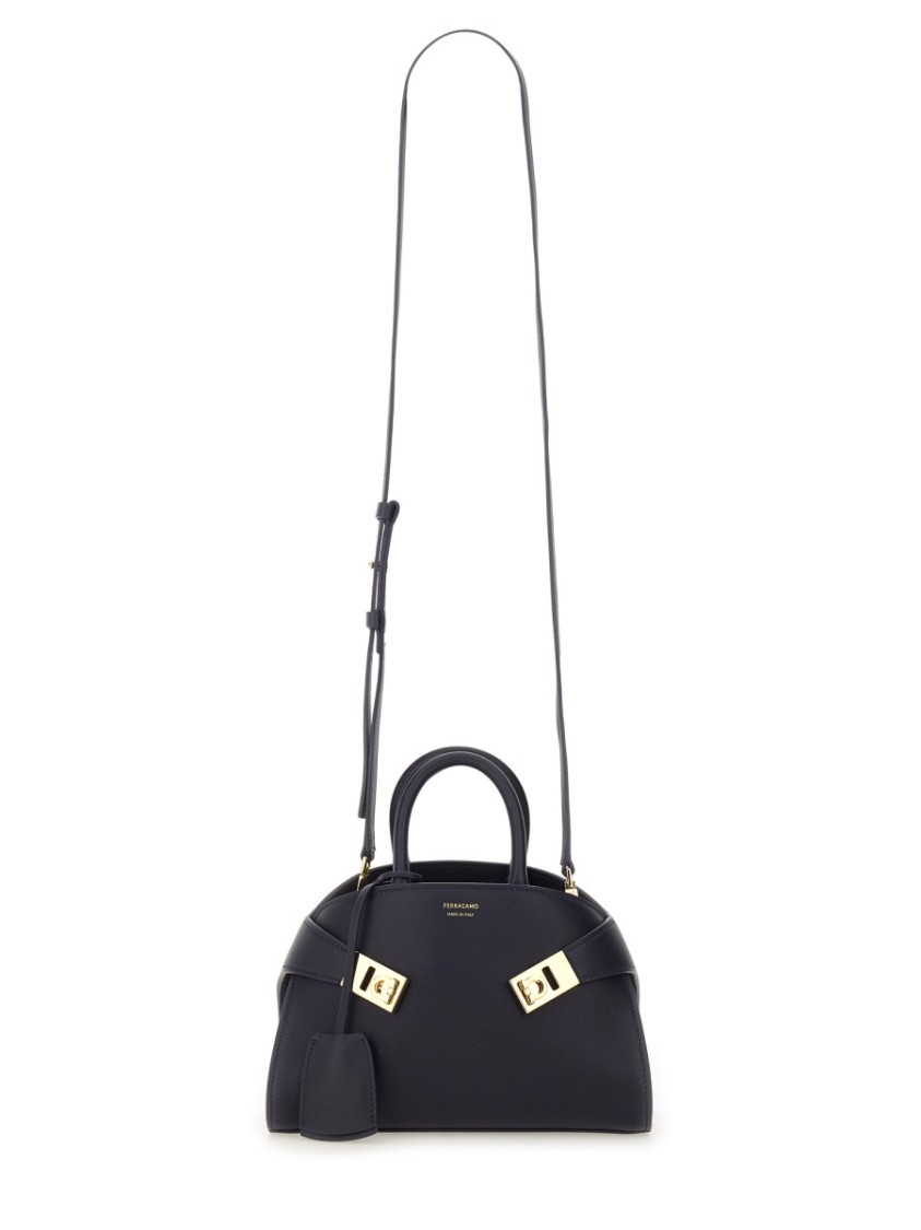 Shop Ferragamo "hug" Xs Handbag In Blue