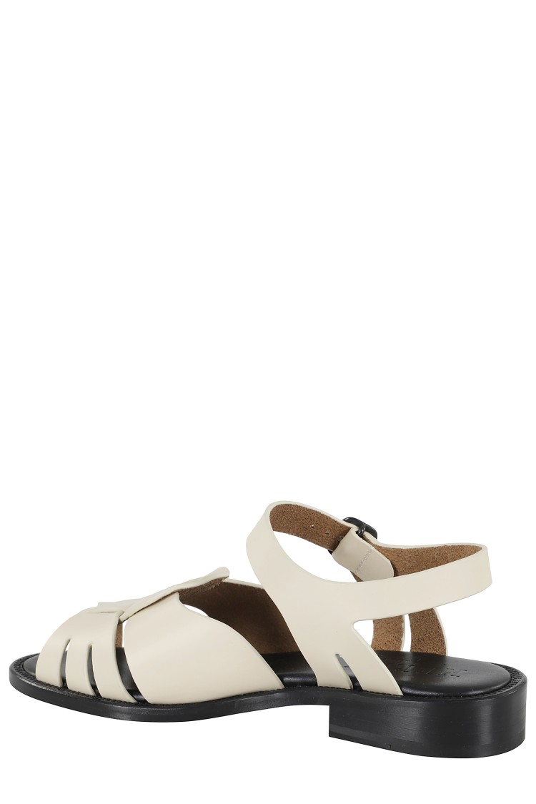 Hereu Round-headed Flat Sandals In Neutrals
