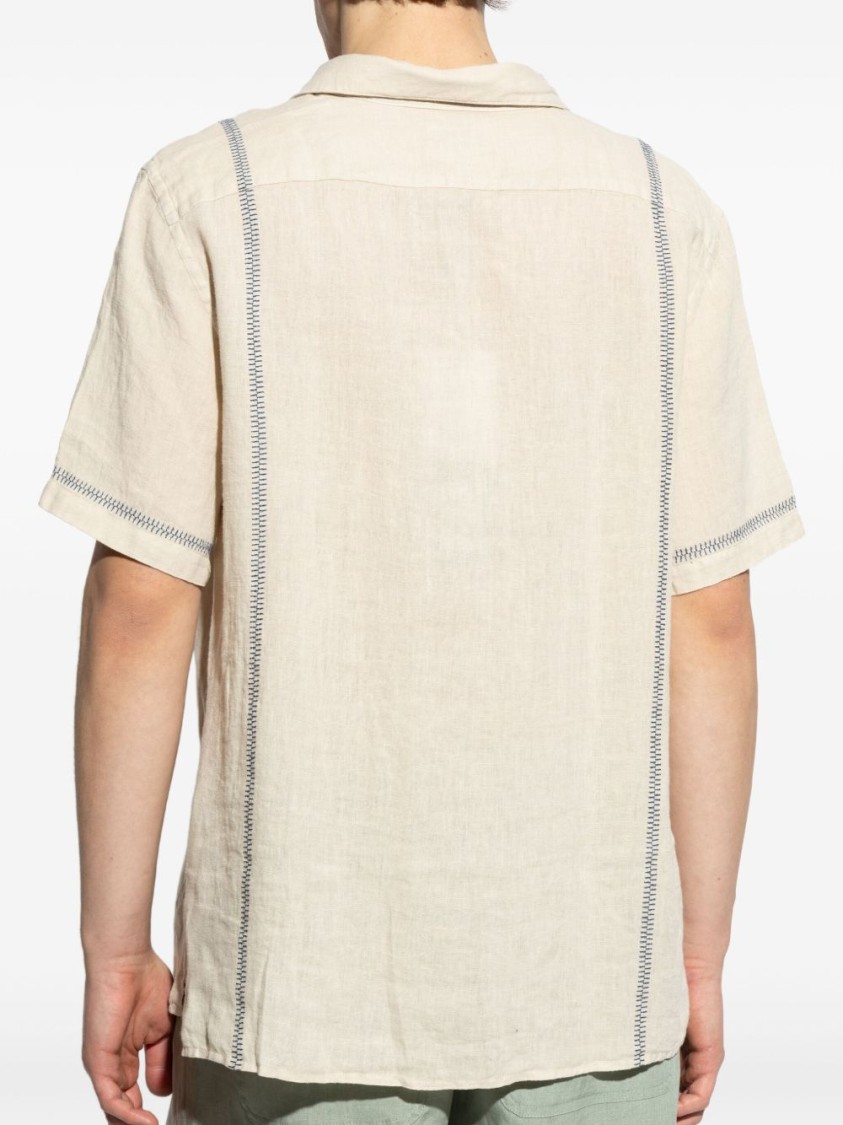 PAUL SMITH PAUL SMITH SHORT-SLEEVED RELAXED FIT LINEN SHIRT