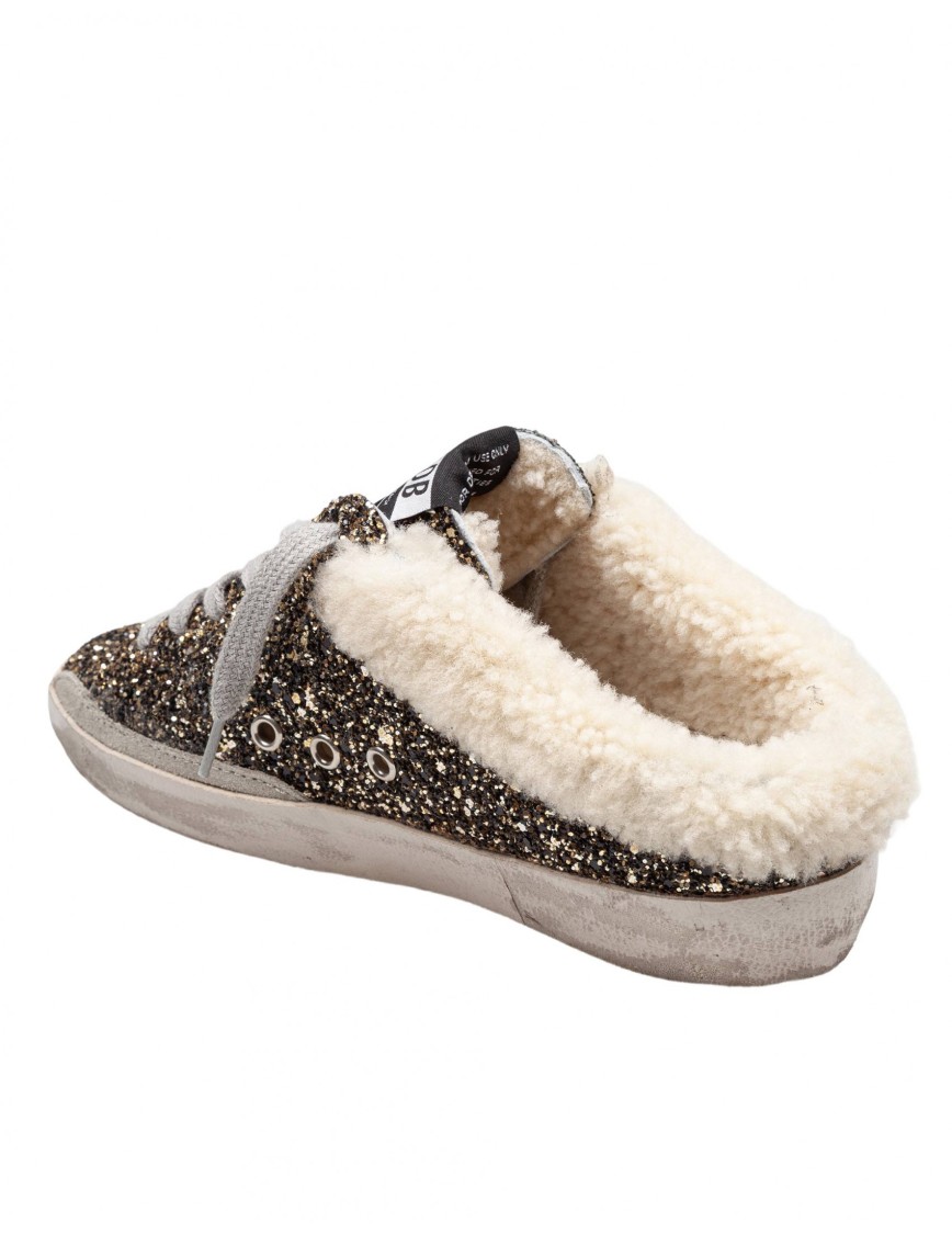 Golden Goose Super-star Sabot Glitter Upper Suede Star Shearling Lining