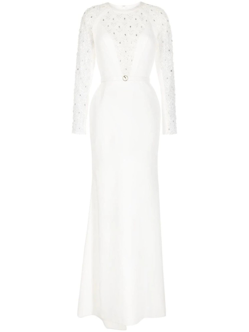 Saiid Kobeisy Bead-embellished Maxi Dress In White
