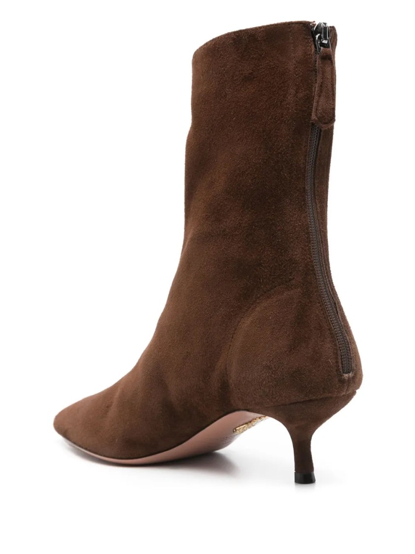 Aquazzura Montmartre 50 Suede Ankle Boots In Black