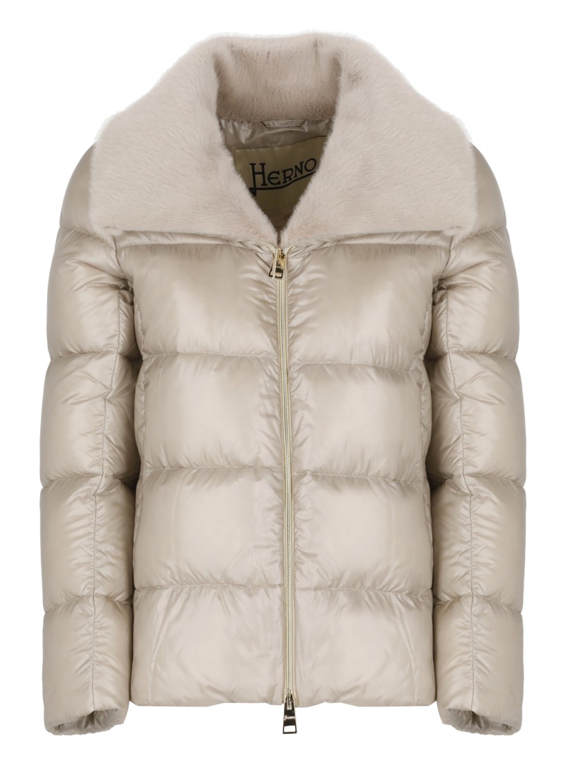 Herno Chantilly Down Jacket With Ultralight Nylon In Neutral