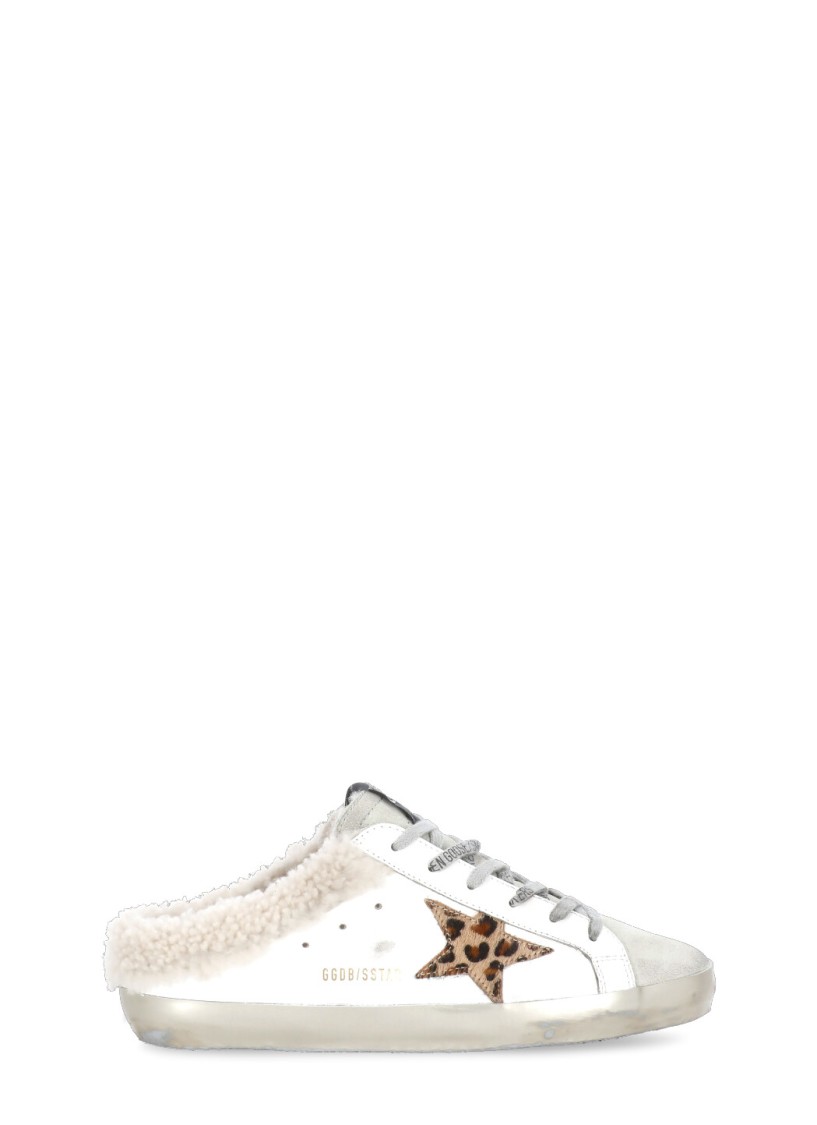 Golden Goose Superstar Sabot 81811 Leather And Shearling Trainers In White