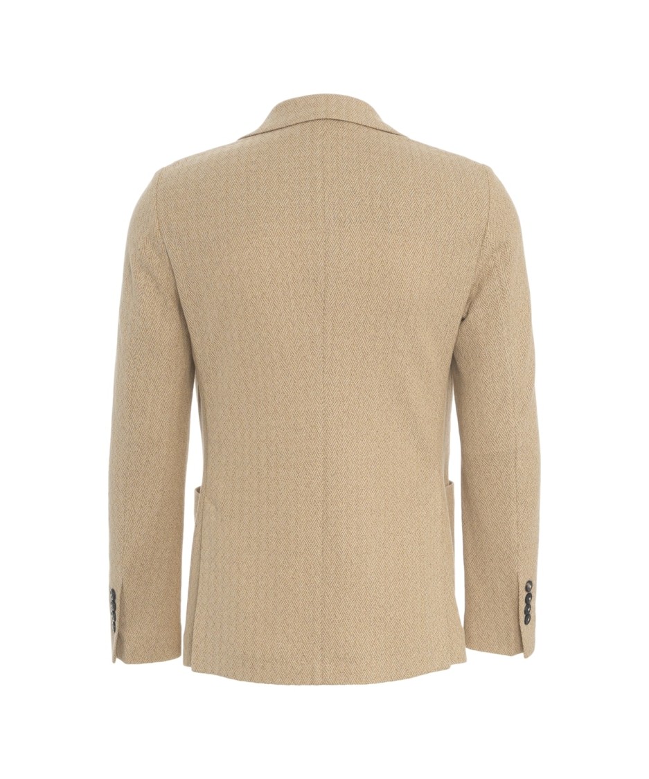 Circolo 1901 Beige Houndstooth Blazer With Tailored Fit And Practical Pockets In Neutrals