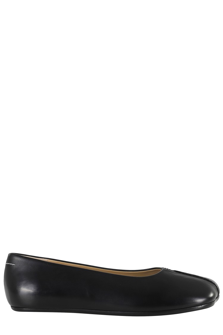 Mm6 Maison Margiela Mm6 By Maison Margiela Square Toe Ballerina Flats With Logo Stitching