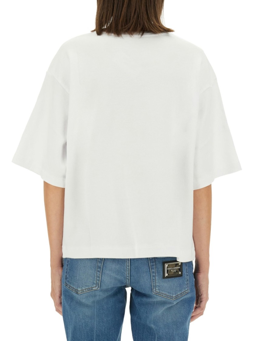 Dolce & Gabbana T-shirt With Lettering Logo In White