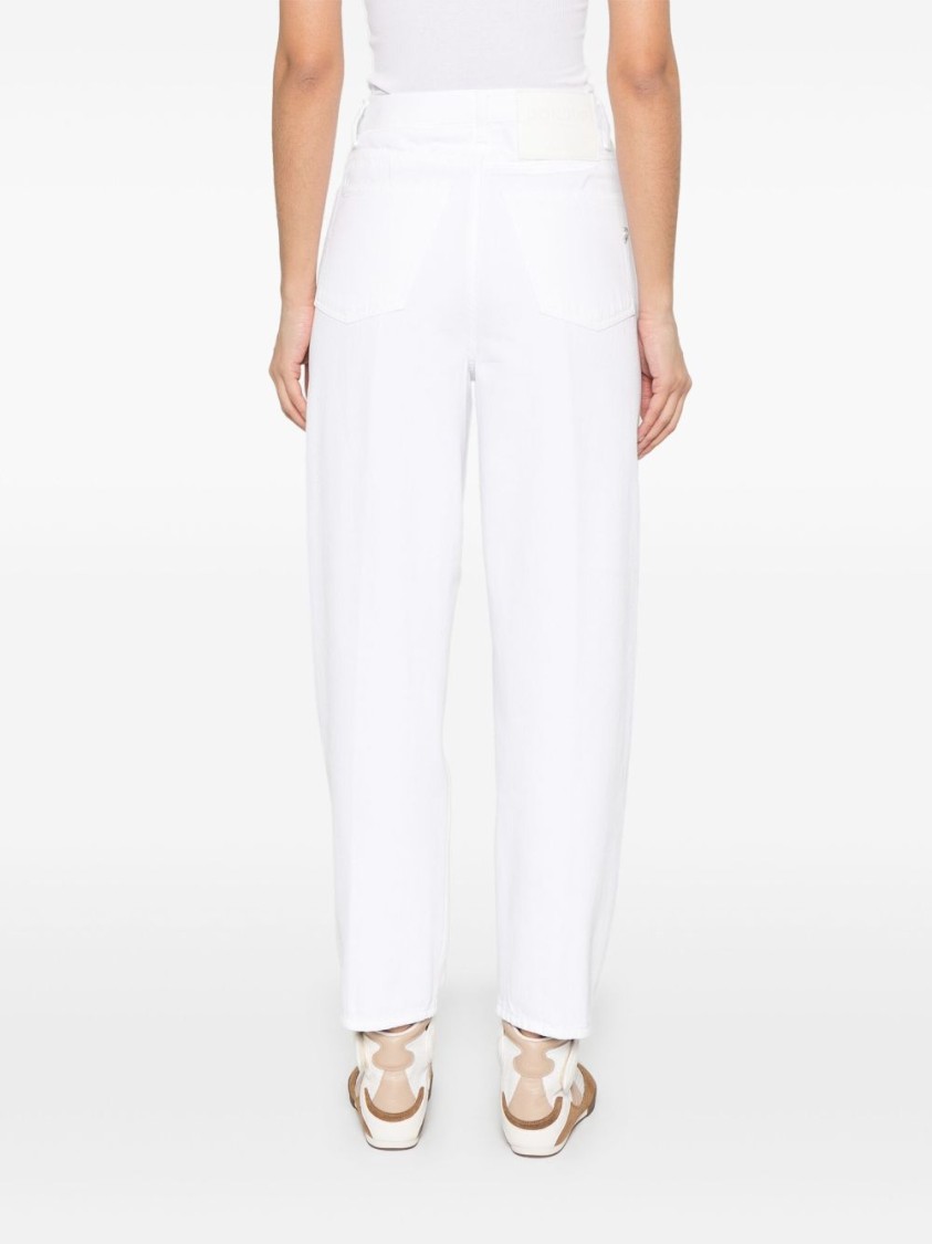 Dondup Classic White Jeans With Concealed Fly And Timeless Design