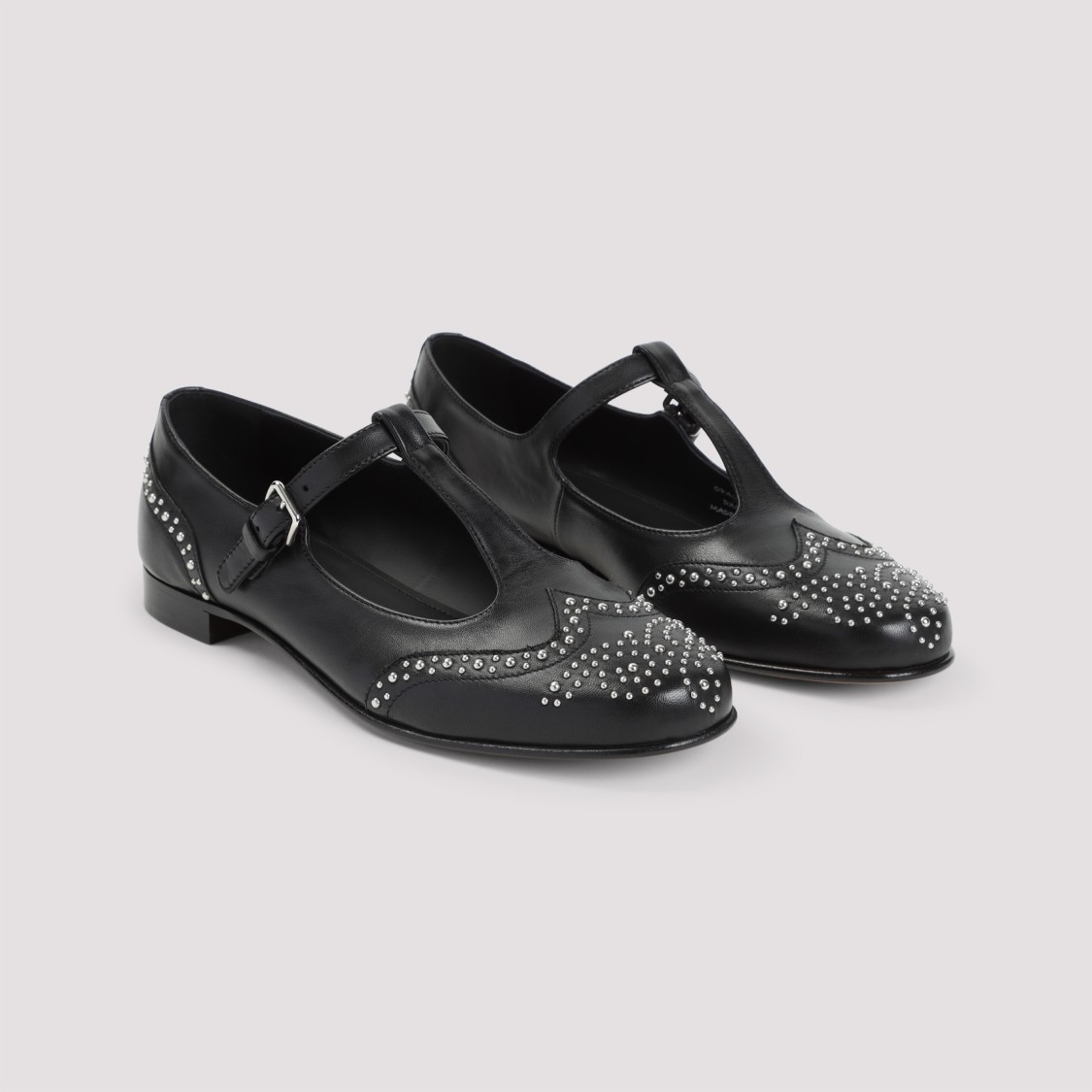 Church's Opal Studded Leather Mary Jane Brogues In Black