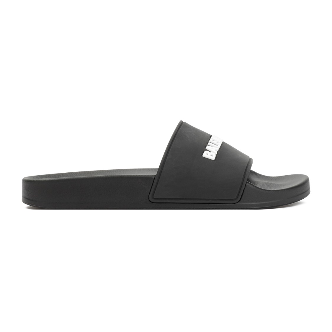 Shop Balenciaga Rubber Pool Slides In Black