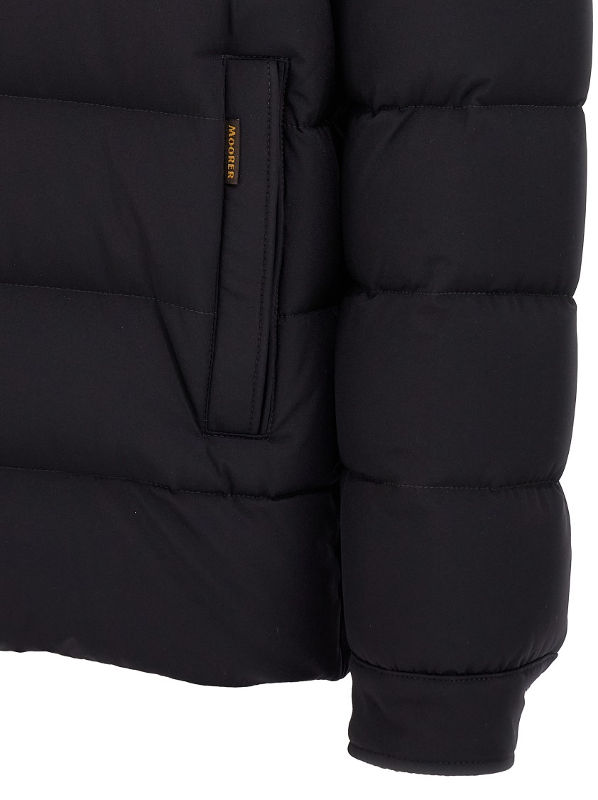 Moorer Overshirt With Quilted Design And Front Pockets In Black