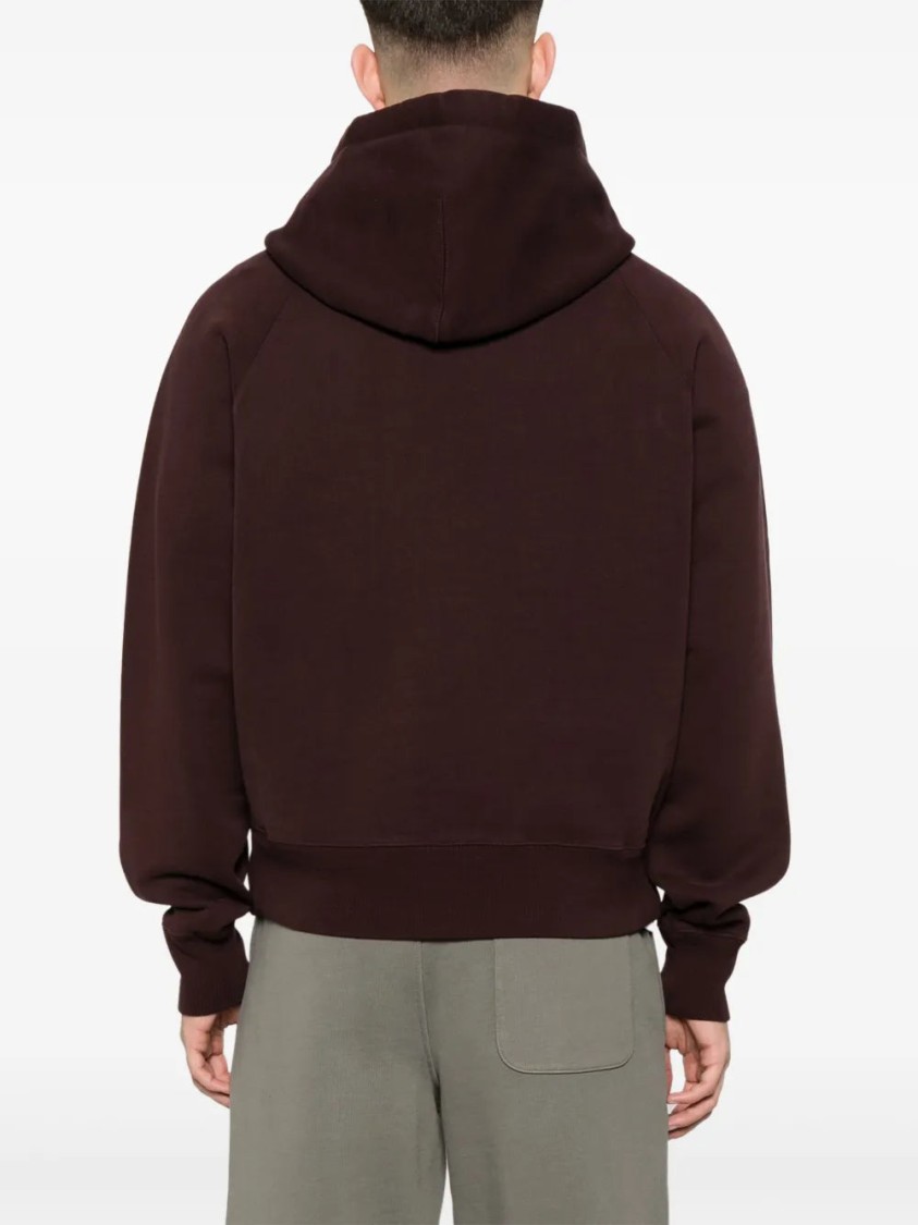 【送料&関税込】Ami Alexandre Mattiussi Logo Brown Hoodie Ami Alexandre Mattiussi Ami Chocolate Brown Motif Hoodie