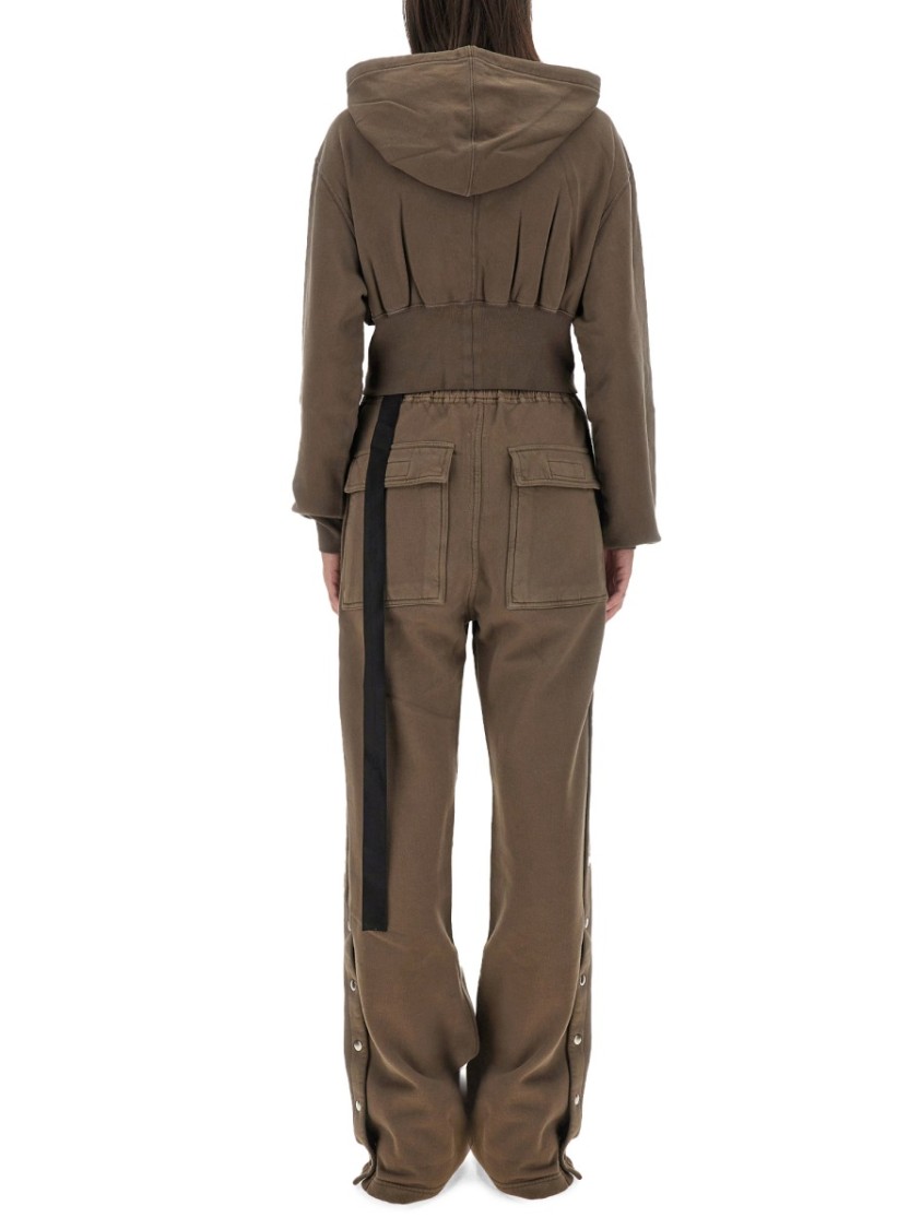 Rick Owens Drkshdw Hooded Sweatshirt With Drawstring And Snap Buttons