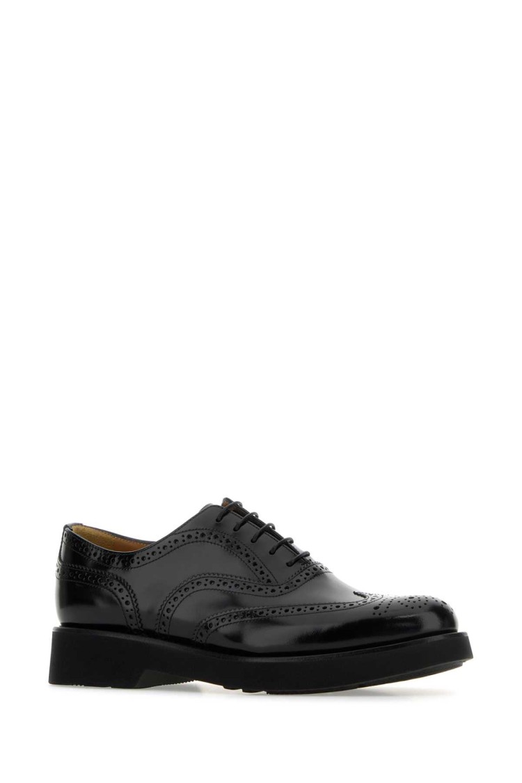 Church's Lace Up Leather Shoes With Brogue Detailing In Black