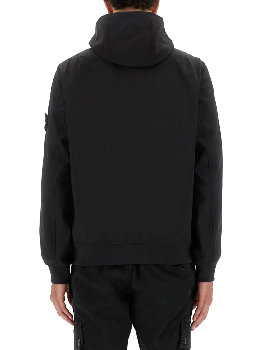 Stone Island Soft Shell Jacket In Black