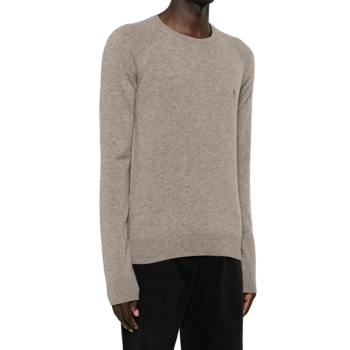 Saint Laurent Cassandre Cashmere Sweater Men In Neutral