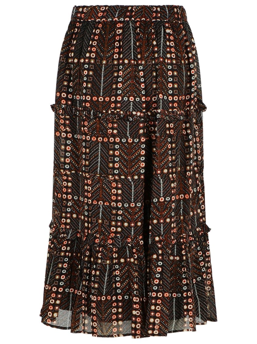 Isabel Marant Étoile Marant Etoile Women Diya Biologic Cotton Skirt With All-over Print In Black