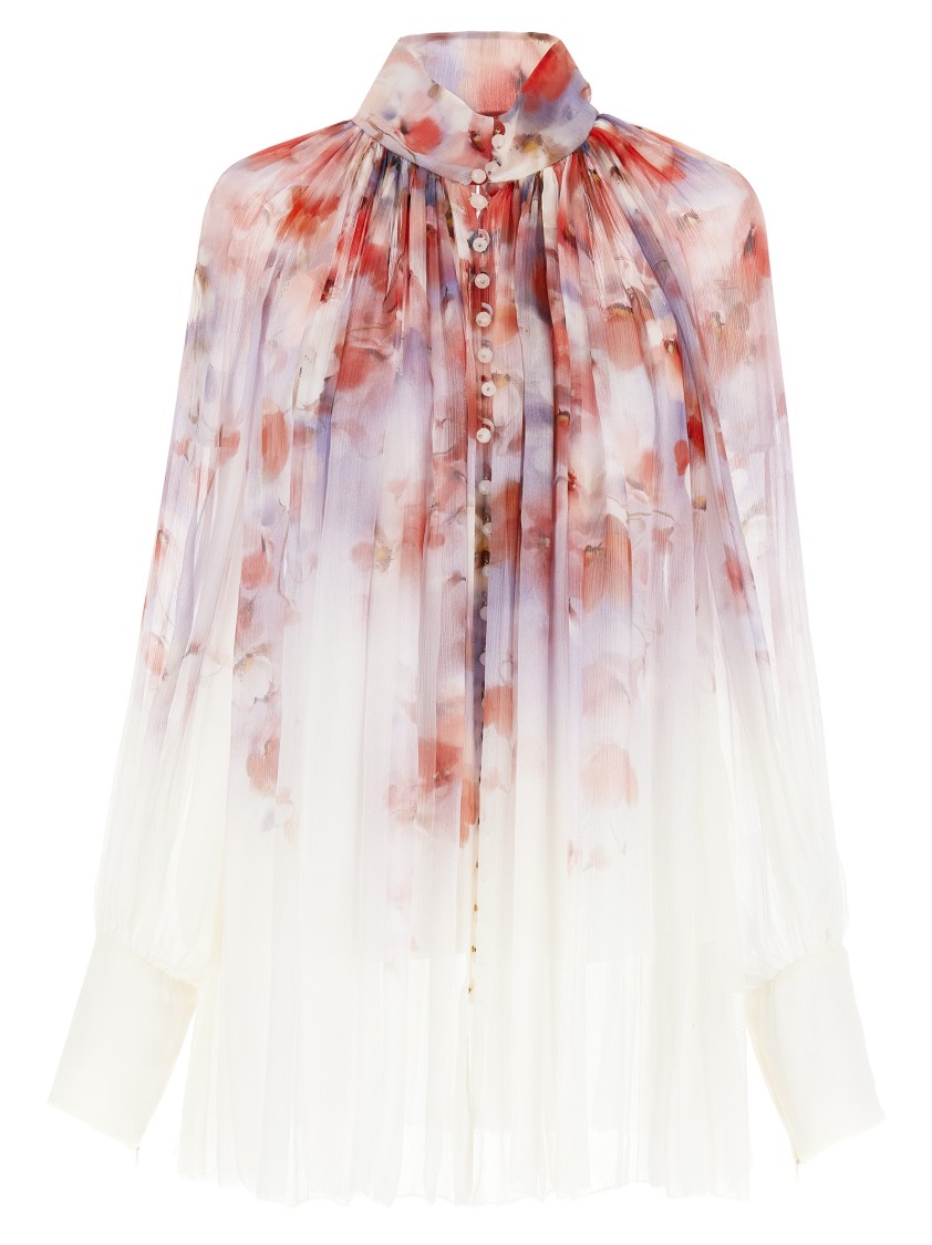 Zimmermann Smock Blouse Crush In Pink