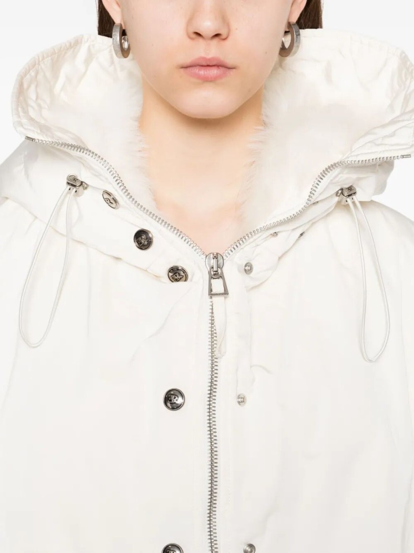 Ermanno Scervino Voluminous Parka With Oversized Collar In White