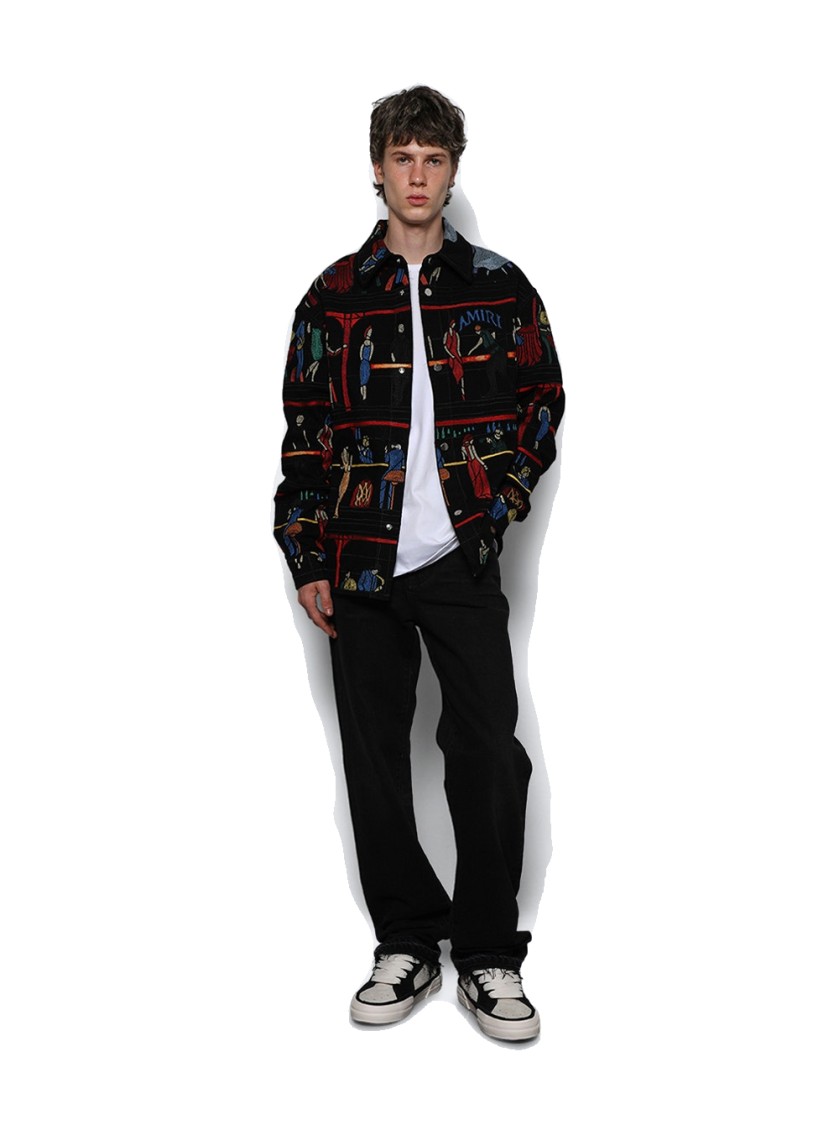 Shop Amiri Released Hem Straight Jean Vintage Black