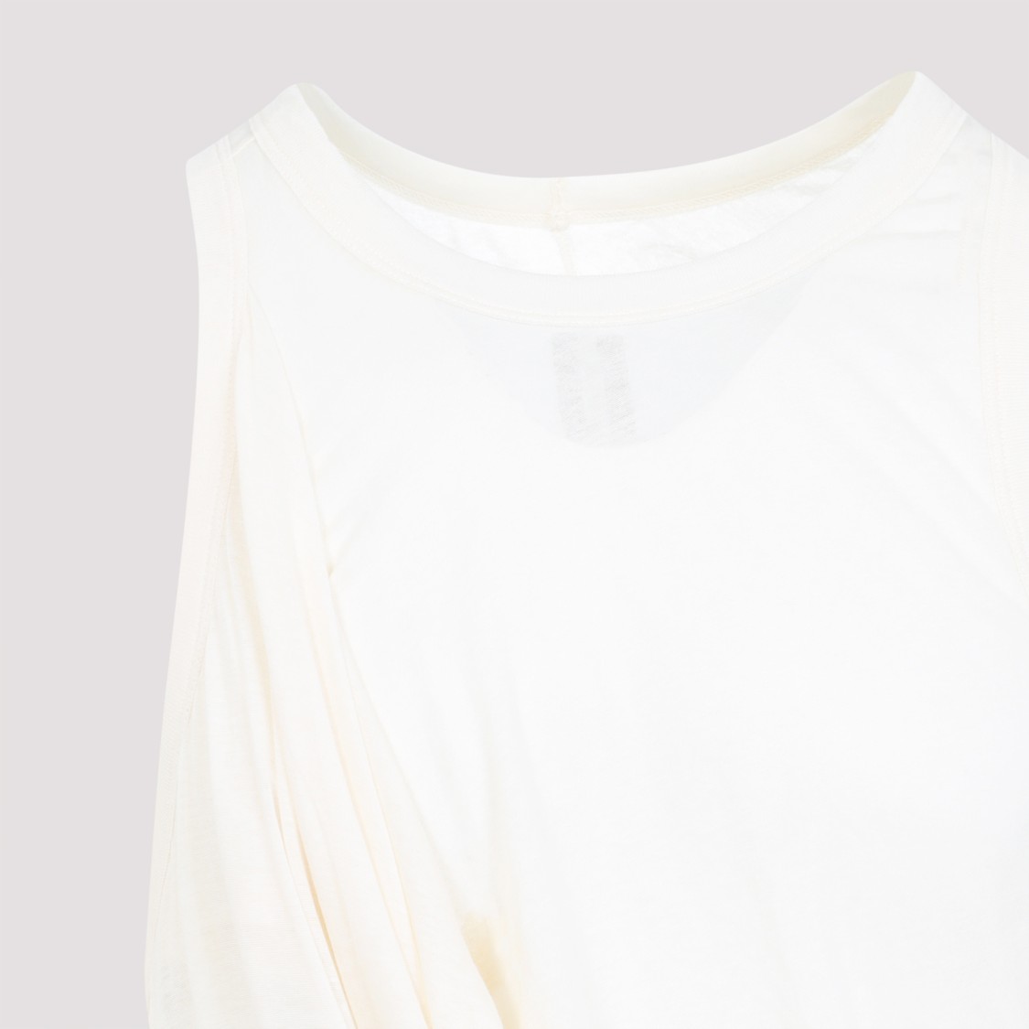 Rick Owens Draped Cotton Sleeveless Top In Neutral Palette In Neutrals