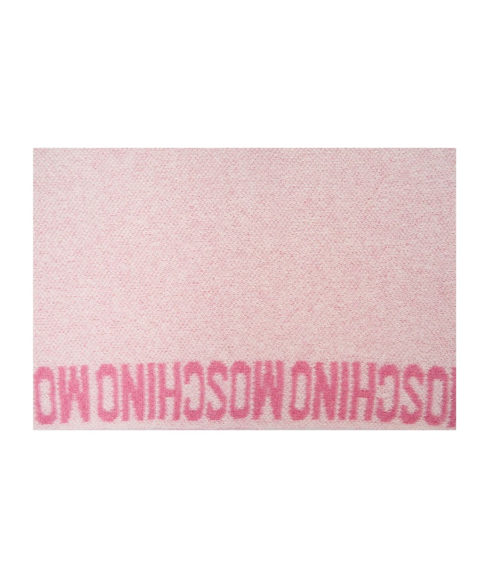 Moschino Mohair Scarf With Logo In Pink