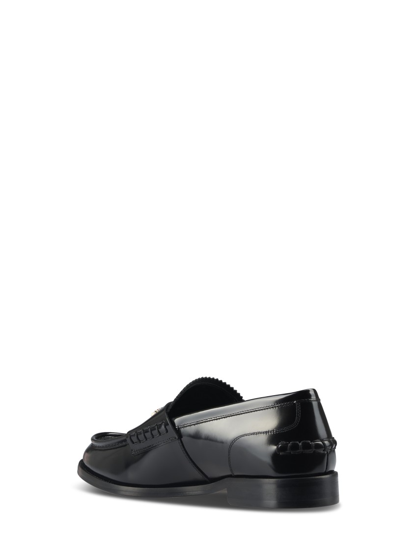 Alexander Wang Glossy Black Loafers With Decorative Strap And Elegant Silhouette In Black