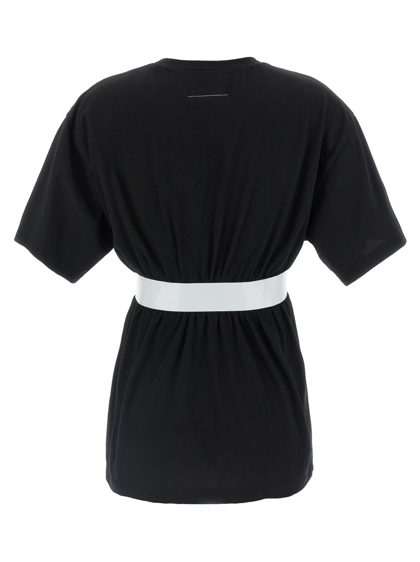Mm6 Maison Margiela Tape-embellished T-shirt In Blue
