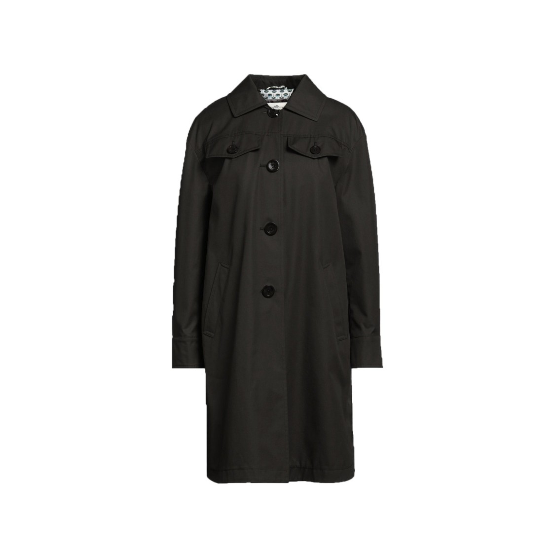 Herno Black Cotton Parka With Curved Hem In Black