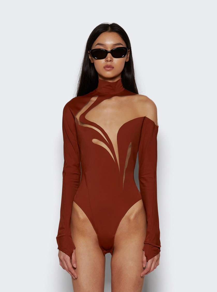 Mugler Sienna Swirly Bodysuit