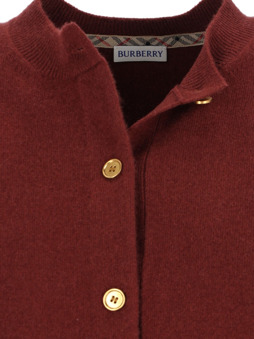 Burberry Ekd Cashmere Cardigan In Red