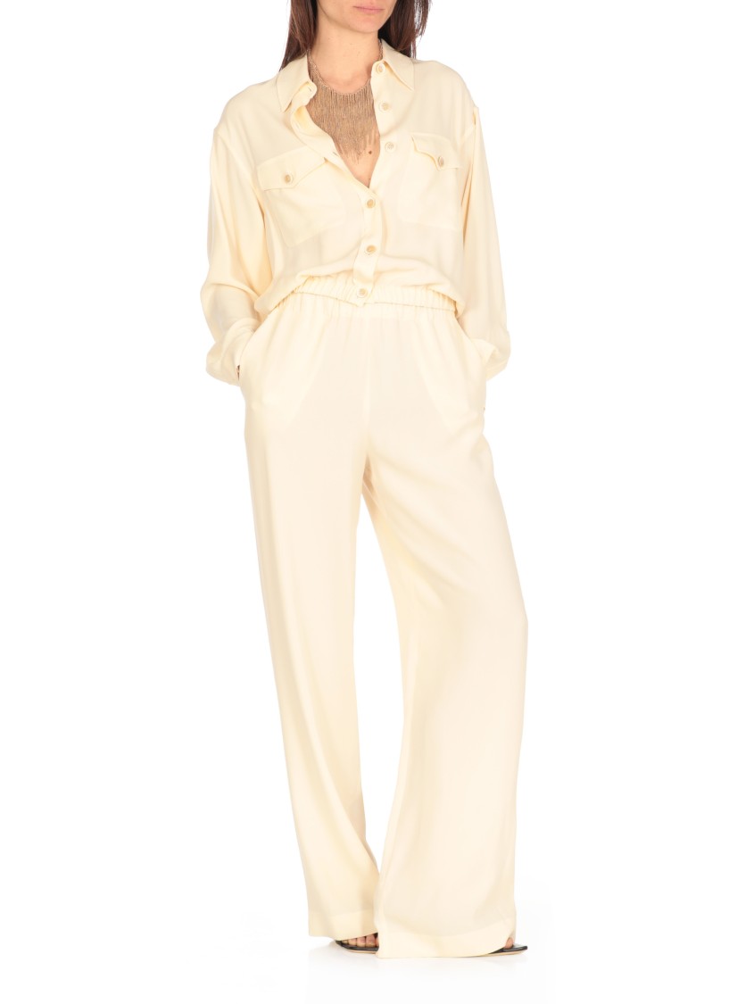 Shop Fabiana Filippi Ivory Viscose Blazer In Neutrals