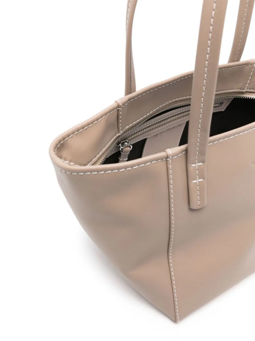 By Far Taupe Leather Handbag In Neutral
