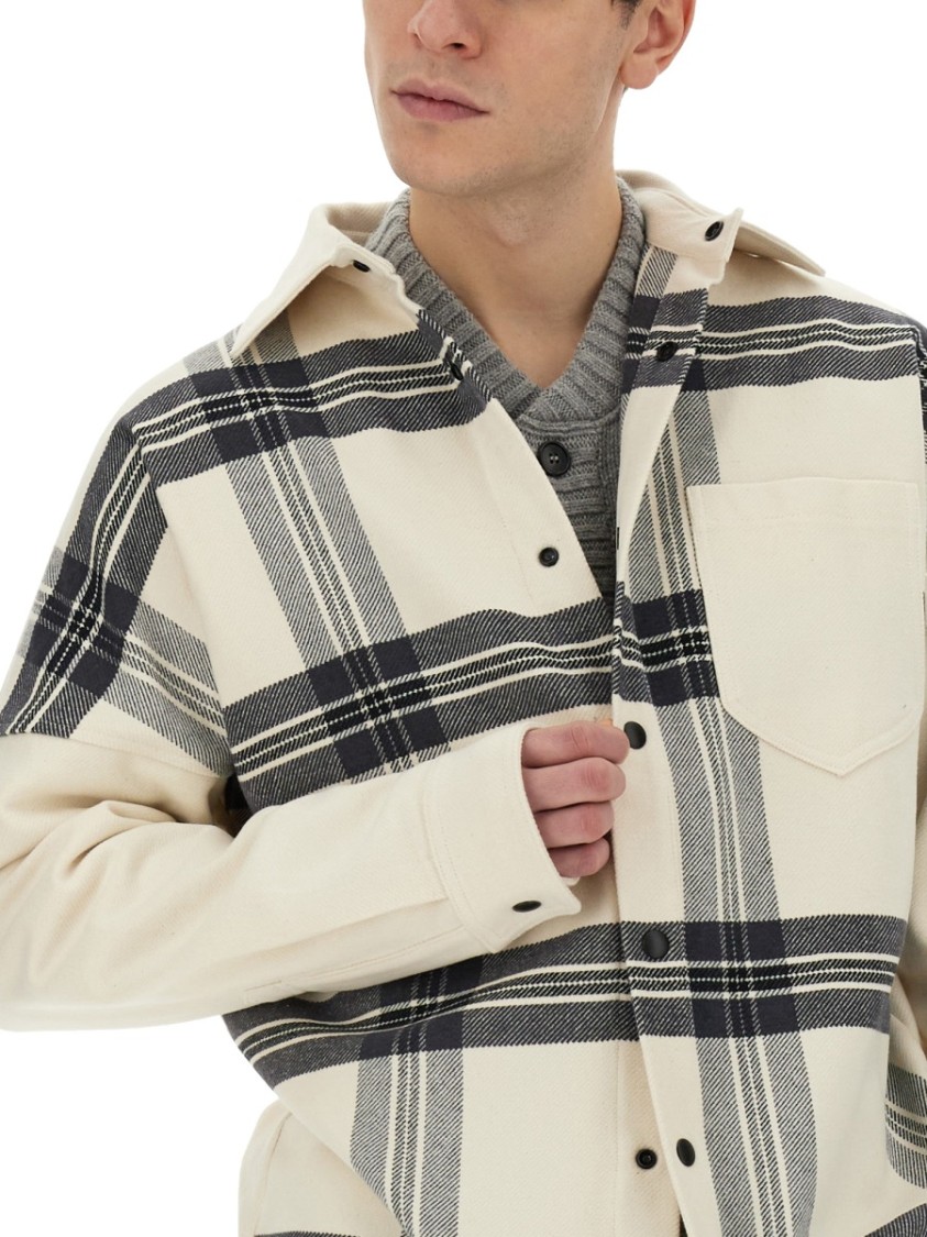 Palm Angels Clour-block Panelled Design Jacket In Neutrals