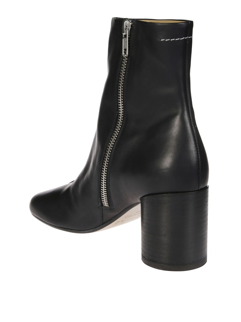 Mm6 Maison Margiela Mm6 By Maison Margiela Ankle Boots With Distinctive Seam Detail And Block Heel In Black