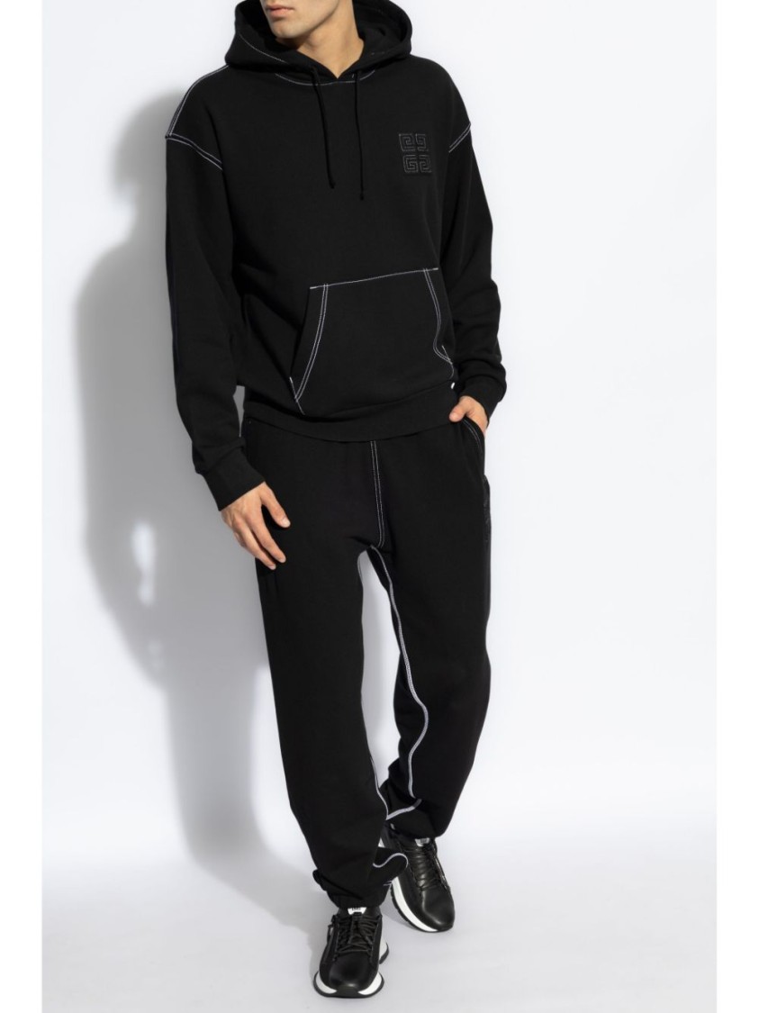 Givenchy 4g Slim Jogging Trousers In Brushed Fabric In Black