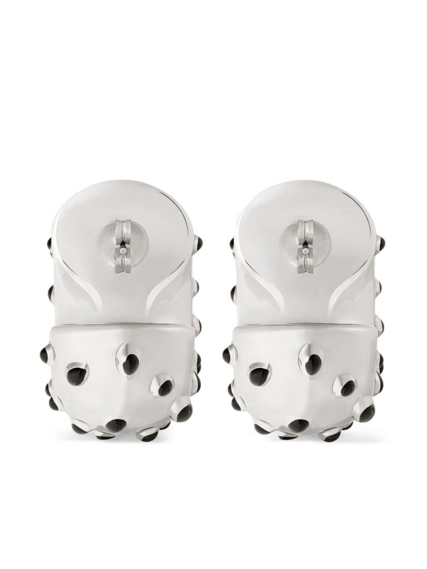 Shop Courrèges Sculptural Silver Brass Earrings