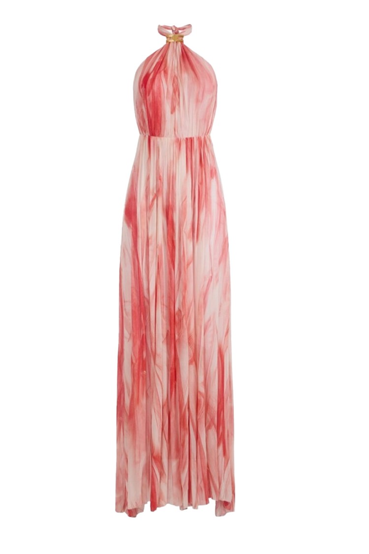 オールインワン・サロペット Elisabetta Franchi Maxi Dress With Halter Neck Elisabetta Franchi Halterneck Sequined Maxi Dress | Silver