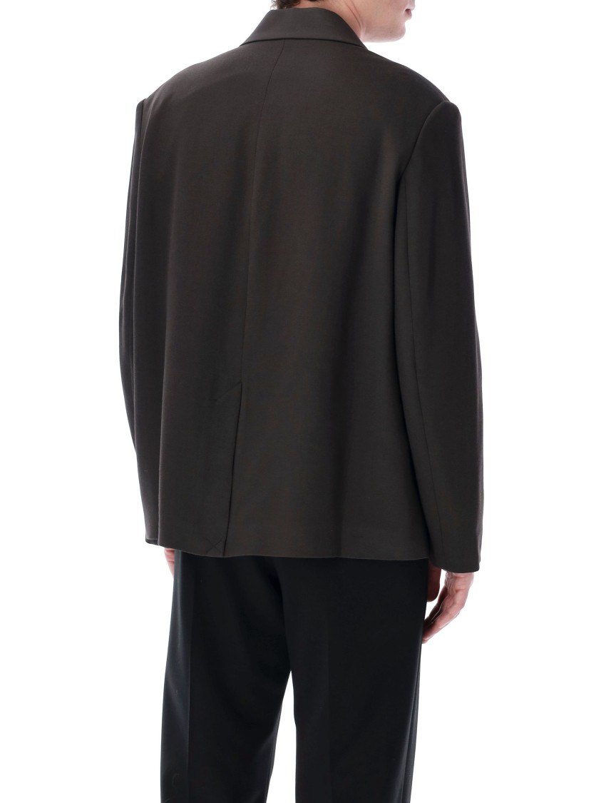 Studio Nicholson Oversized Blazer Notched Lapel Front Pockets In Grey