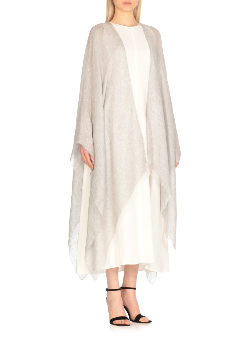 Shop Peserico Grey Lurex Cape